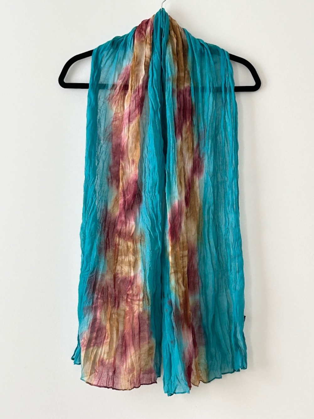 Teal Tie Dye Viscose Scarf